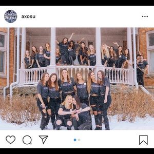 Alpha Chi Omega scoop neck distressed tee